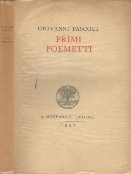 Primi poemetti - Giovanni Pascoli - copertina
