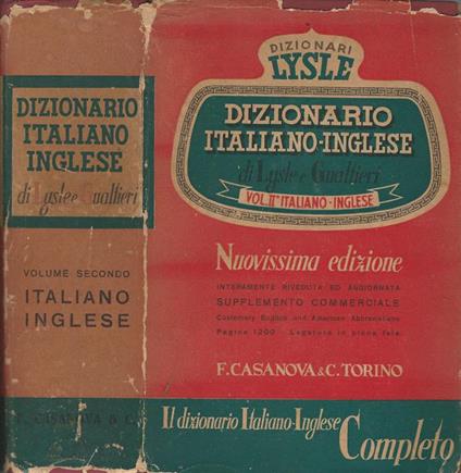 Nuovo Dizionario Moderno delle lingue Italiana e Inglese. Vol. II. Italiano-Inglese - Francesco M. Gualtieri - copertina