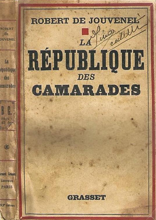 La Republique des Camarades - Robert de Jouvenel - copertina