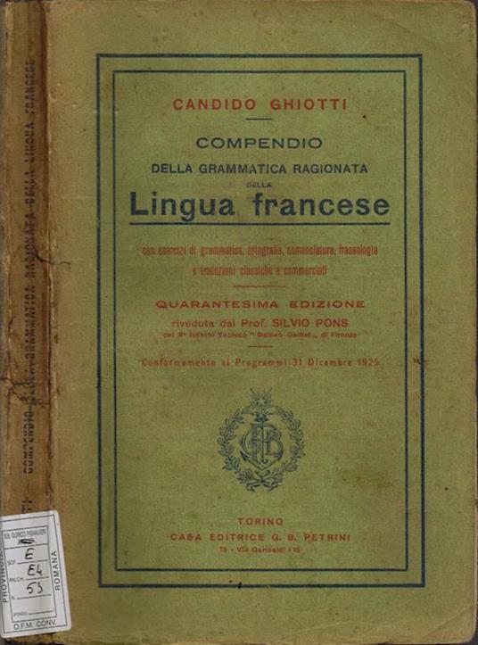 grammatica francese, Esercizi di Lingua Francese