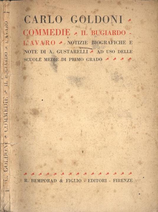 Commedie. Il bugiardo - L' avaro - Carlo Goldoni - copertina