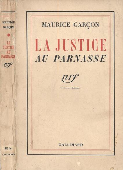 La justice au parnasse - Maurice Garcon - copertina