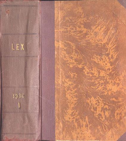 Lex Anno 1936 Vol. I - Giovanni Davicini - copertina