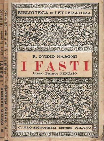 I fasti - P. Nasone Ovidio - copertina