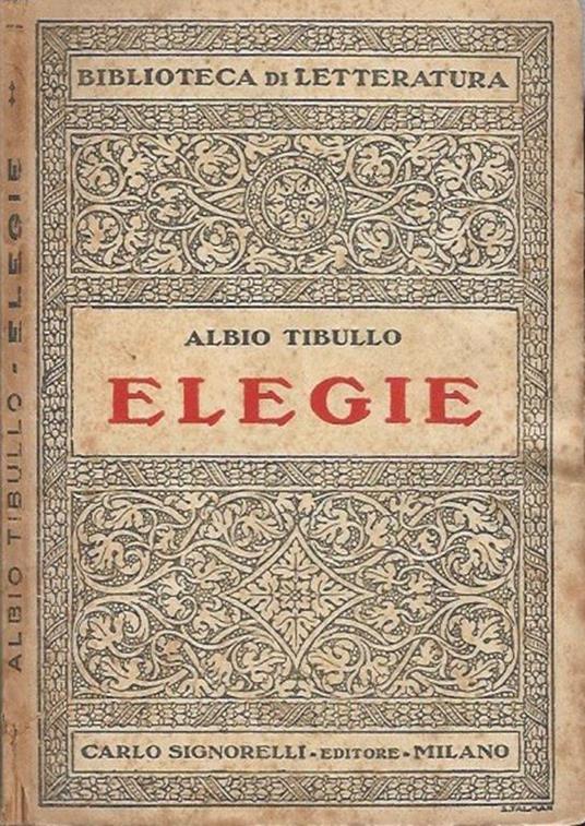 Elegie - Albio Tibullo - copertina