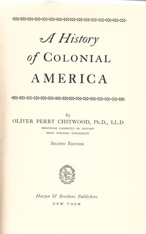 A History of Colonial America - copertina