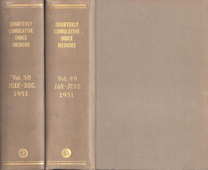 Quarterly cumulative index medicus Vol. 49 - 50, 1951 - Austin Smith - copertina