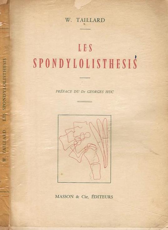 Les Spondylolisthesis - W. Taillard - copertina