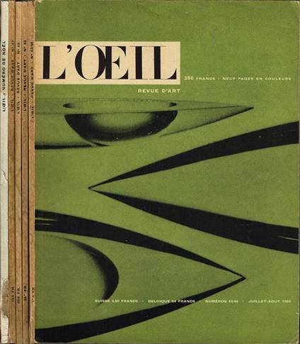 L' Oeil. Revue d'Art mensuelle - Année 1958 - copertina