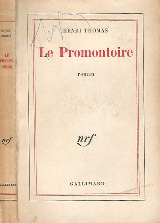 La Promontoire - Henri Thomas - copertina