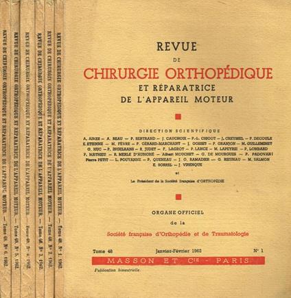 Revue de chirurgie orthopedique et reparatrice de l'appareil moteur tome 48, 1962 - copertina