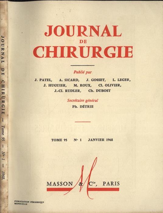 Journal de chirurgie Tome 95 n. 1 - copertina