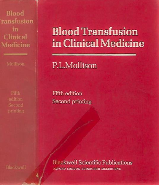 Blood Transfusion in Clinical Medicine - copertina