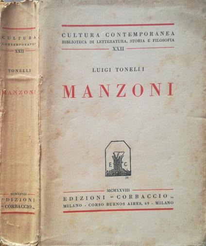 Manzoni - Luigi Tonelli - copertina