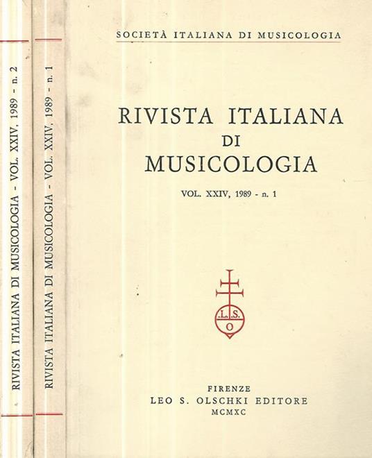 Rivista Italiana di Musicologia vol. XXIV-1989, n.1-2 - copertina