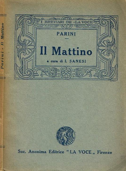 Il Mattino - Giuseppe Parini - copertina