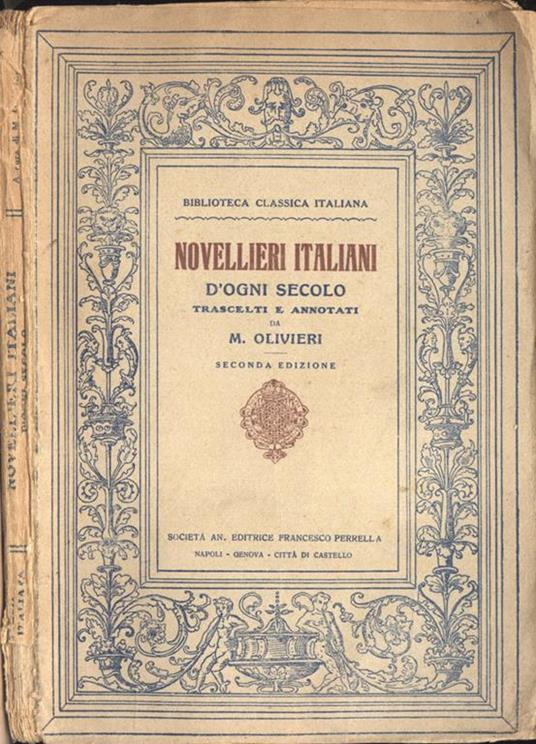 Novellieri italiani d' ogni secolo - M. Olivieri - copertina