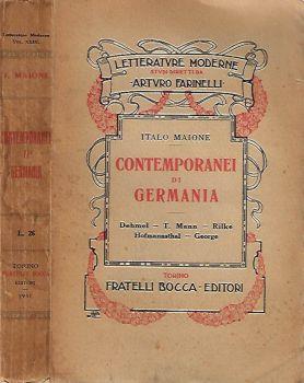 Contemporanei di Germania. Dehmel - T. Mann - Rilke - Hofmannsthal - George - Italo Maione - copertina