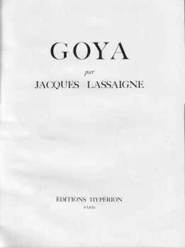 Goya - Jacques Lassaigne - copertina