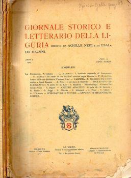 Giornale storico e letterario della Liguria - Achille Neri - copertina