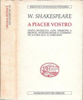 A piacer vostro - William Shakespeare - copertina