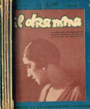 Il dramma. Quindicinale di commedie di grande successo. Anno V, 1929, n.65, 69, 74, 75, 79 - Lucio Ridenti - copertina