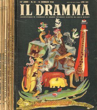 Il Dramma. Quindicinale di commedie di grande interesse. Anno 24, 1948. N.53, 54, 63, 72, 73, 74 - Lucio Ridenti - copertina