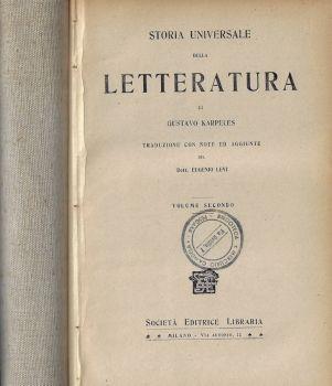 Storia universale della Letteratura Vol. II-III - Gustavo Karpeles - copertina