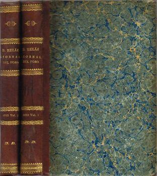 Giornale del Foro. ossia Raccolta di regiudicate romane e straniere diretta da B. Belli - Anno 1853 - Vol. 1 - Vol. 2 - Bartolomeo Belli - copertina