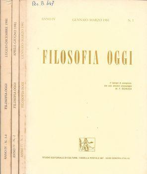 Filosofia oggi - copertina