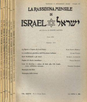 La rassegna mensile di Israel. N.1, 2, 3, 4, 5, 6. Anno 1971 terza serie - Dante Lattes - copertina