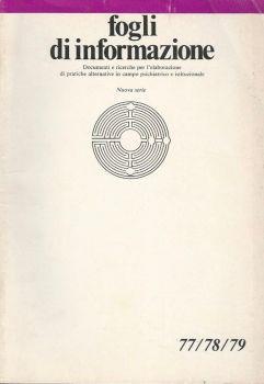 Fogli di informazione - n. 77/78/79 Settembre-Ottobre-Novembre 1981. Documenti e ricerche per l'elaborazione di pratiche alternative in campo psichiatrico e istituzionale - copertina