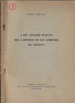 I più antichi statuti del capitolo di San Lorenzo di Genova - Dino Puncuh - copertina