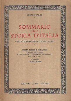 Sommario della Storia d'Italia, dalle origini fino ai nostri tempi - Cesare Balbo - copertina