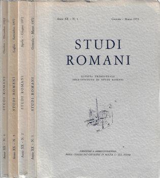 Studi romani anno 1972 N. 1, 2, 3, 4 (Annata completa). Rivista trimestrale dell'Istituto di Studi Romani - Pietro Romanelli - copertina