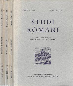 Studi romani anno 1975 N. 1, 3, 4. Rivista trimestrale dell'Istituto di Studi Romani - Pietro Romanelli - copertina