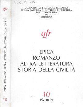 Epica romanzo altra letteratura storia della civiltà - copertina