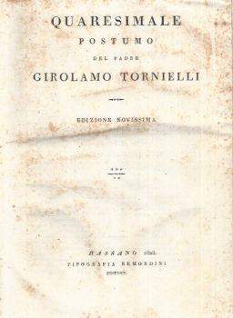 Quaresimale Postumo del padre Girolamo Tornielli - copertina