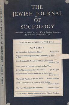 The Jewish Journal of Sociology. Vol. IV - N. 1 - June 1962 - copertina