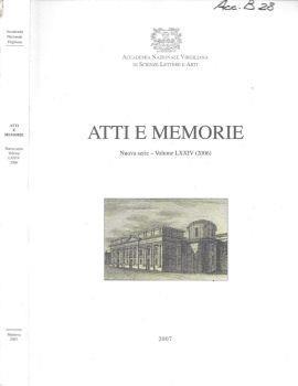 Atti e memorie - copertina