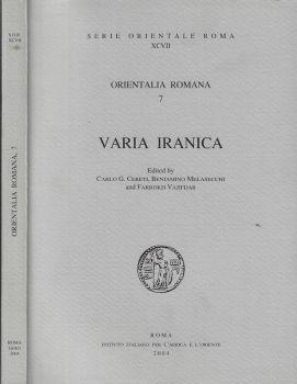 Orientalia romana Vol 7. Varia Iranica - Carlo G. Cereti - copertina