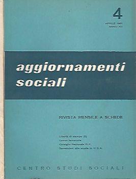 Aggiornamenti sociali - n. 4 - Aprile 1961, Anno XII - copertina