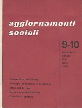 Aggiornamenti sociali - n. 9-10 - 1980, Anno XXXI - copertina