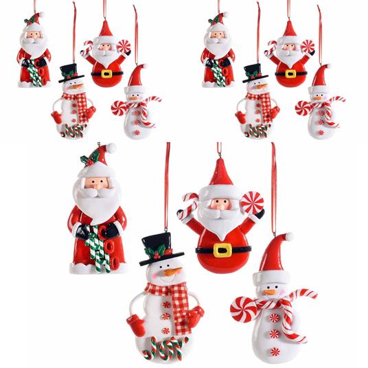 Addobbi Natalizi per Albero in Resina Decorazioni da Appendere Set da 9 - -  Idee regalo