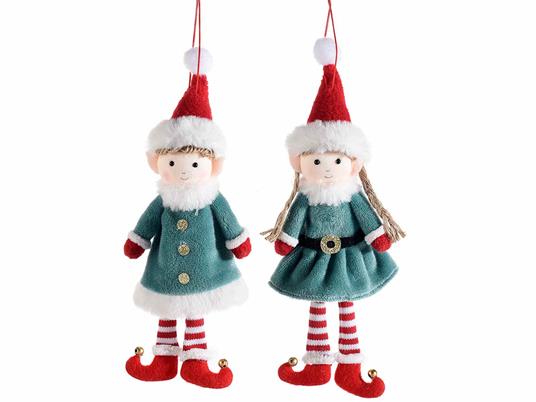 Elfi Natalizi da Appendere Decorazioni Artigianali per Albero di Natale, Casa, Vetrine Set 6 Pezzi