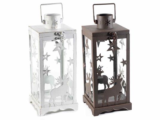 Lanterne Porta Candela Natalizie Set 2 Lanterne Decorative Natale Idea  Regalo - - Idee regalo | IBS
