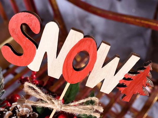 Decorazioni Natalizie su Stick in Legno per Tavola Natale, Presepe, Casa 14  Pz - - Idee regalo | IBS