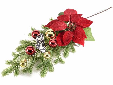 Rami di Abete Natalizio Artificiali -con Stelle di Natale e Palline Fiori  per Decorazioni e Lavoretti Fai da Te Set 6 Rami - - Idee regalo | IBS