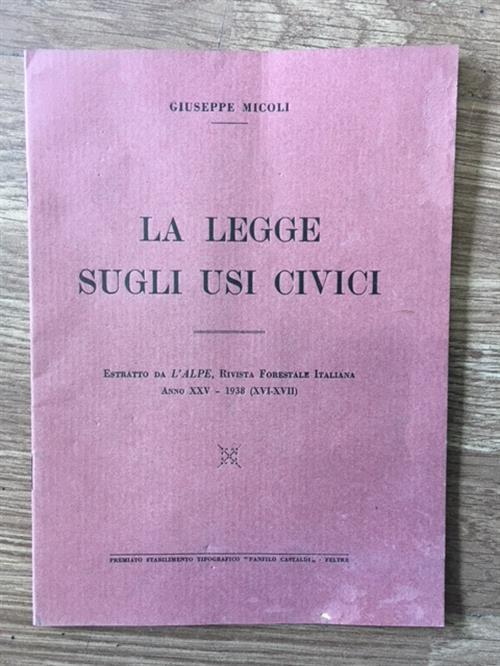 La Legge Sugli Usi Civici - copertina