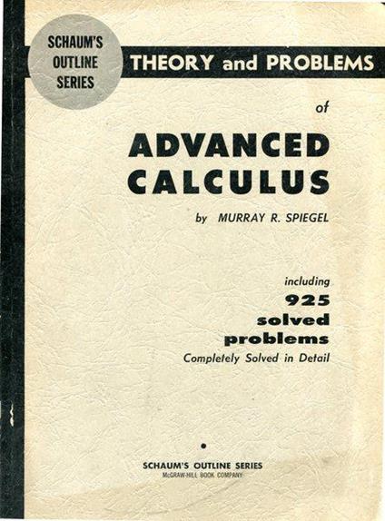 Advanced Calculus : Theory And Problems. Schaum's Outline Series - Murray R. Spiegel - copertina